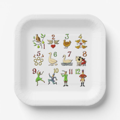 The Twelve Days of Christmas Paper Plates