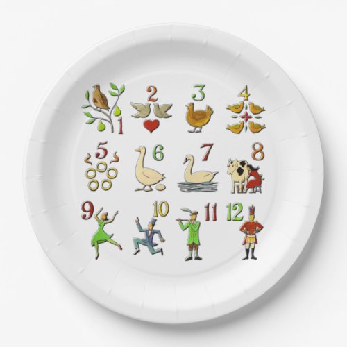 The Twelve Days of Christmas Paper Plates