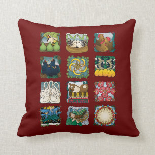 The Twelve Days of Christmas Pillow