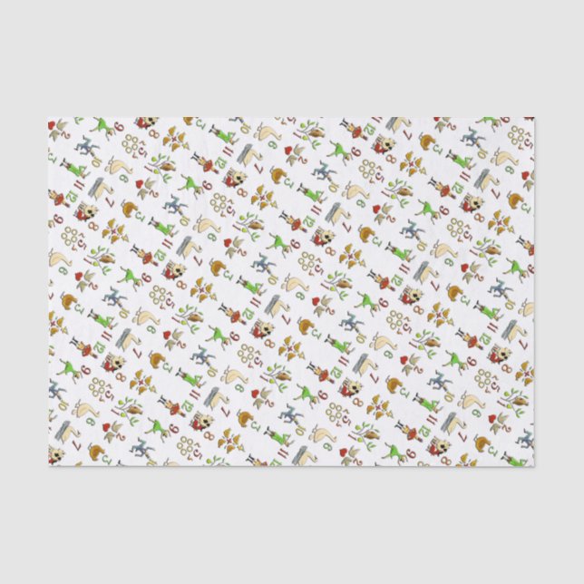 The Twelve Days of Christmas Tissue Paper (Front)