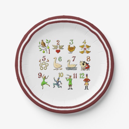 The Twelve Days of Christmas Your Border Color Paper Plates