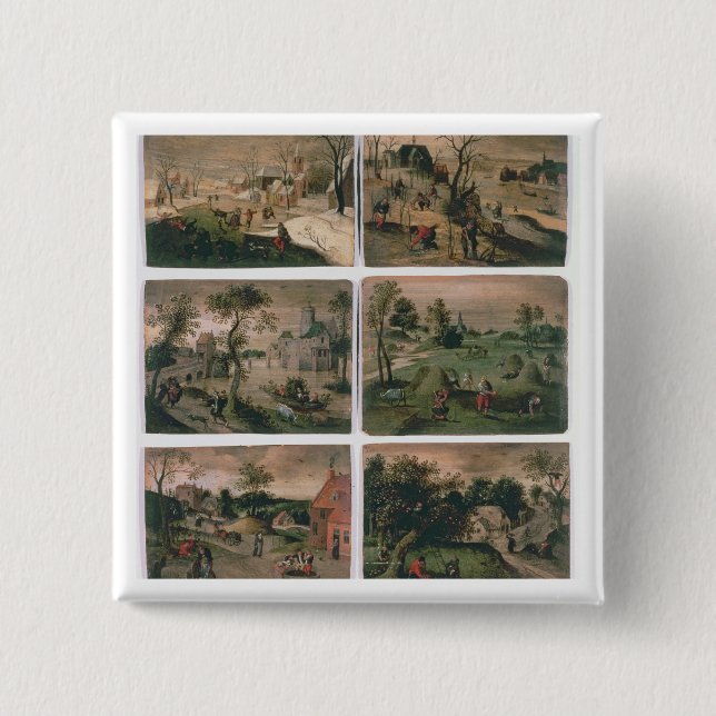 The Twelve Months of the Year: January, February, Button (Front)