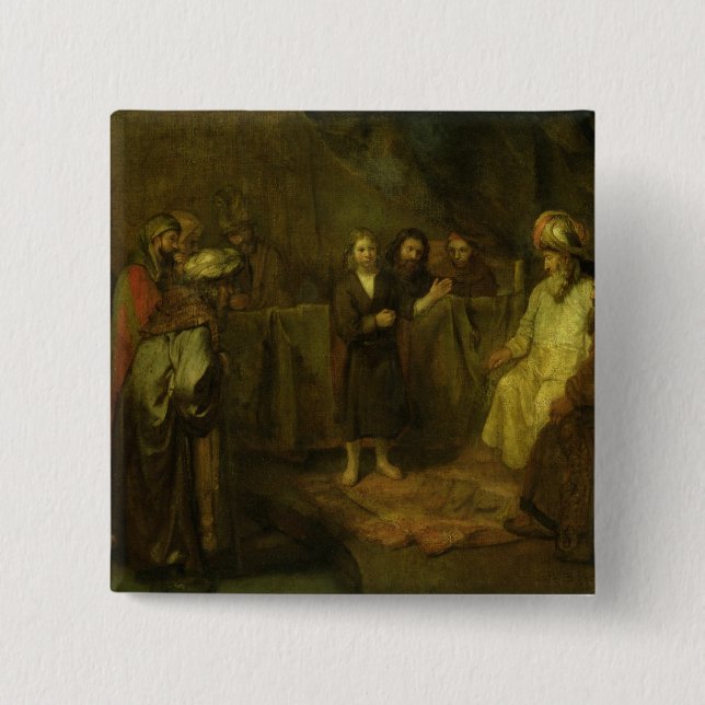 The Twelve Year Old Jesus in front of the Pinback Button (Front)