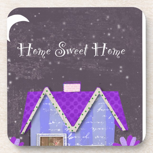 The Twilight Garden (Periwinkle & Indigo) Beverage Coaster (Front)