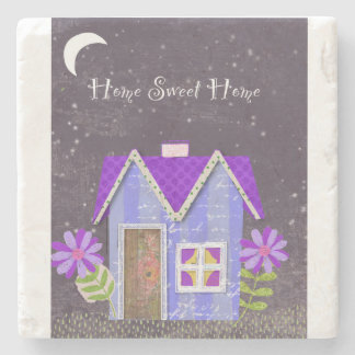 The Twilight Garden (Periwinkle & Indigo) Stone Coaster