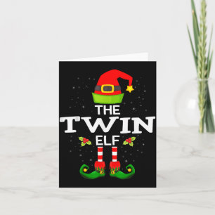 The Twin Elf Christmas Family Matching Pajama Card