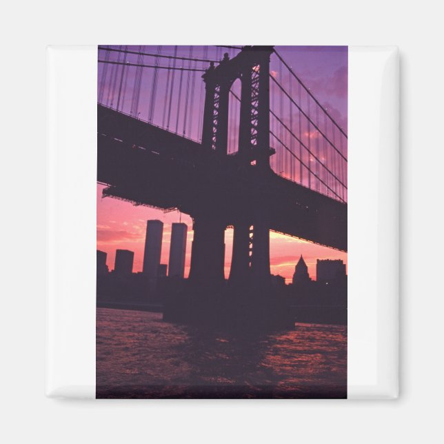 The Twin Towers And A Manhattan Bridge Tower At Su Magnet (Front)