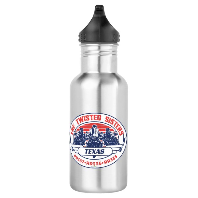 The Twisted Sisters Texas USA Motorcycle 01 Stainless Steel Water Bottle (Right)