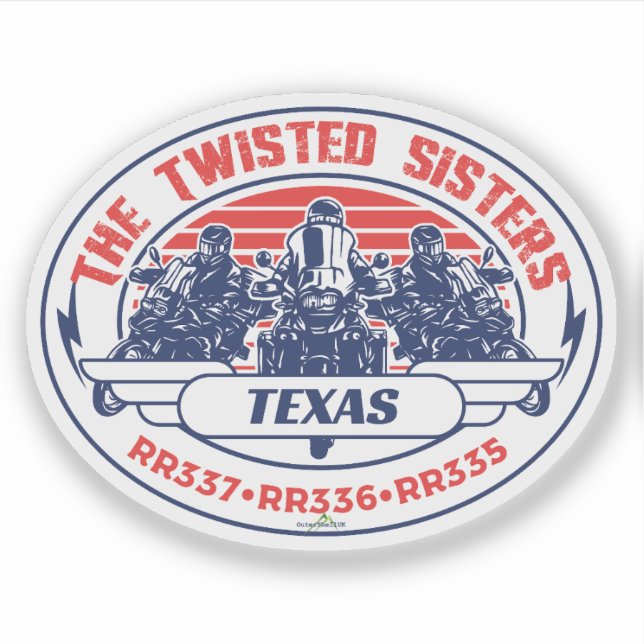 The Twisted Sisters Texas USA Motorcycle 01 Sticker (Front)