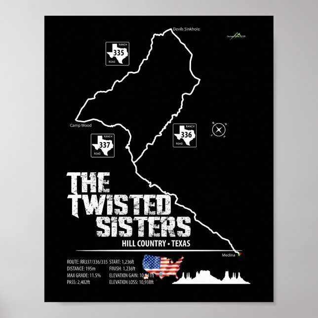 The Twisted Sisters Texas USA Motorcycle 02 Poster (Front)