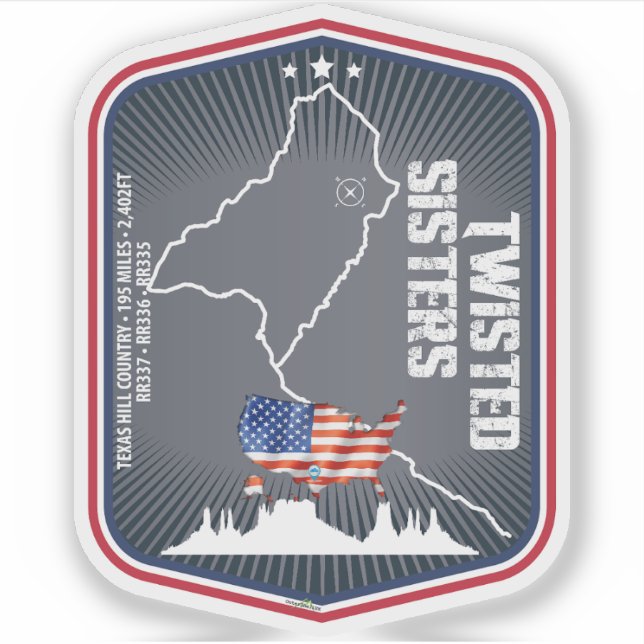 The Twisted Sisters Texas USA Motorcycle 02 Sticker (Front)