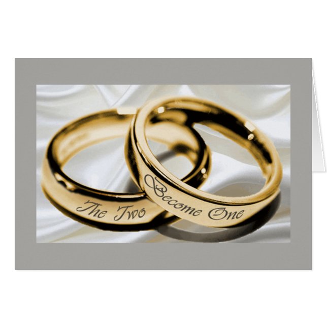 ***THE TWO BECOME ONE*** WEDDING DAY WISHES CARDS (Front Horizontal)