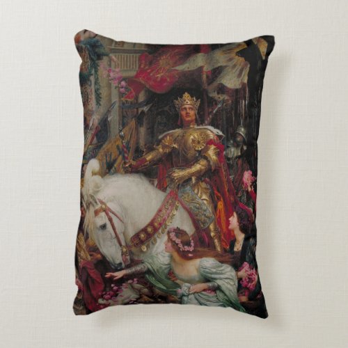 The Two Crowns by Sir Frank Bernard Dicksee Accent Pillow