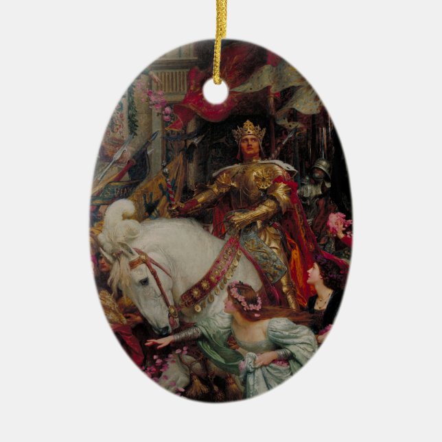 The Two Crowns by Sir Frank Bernard Dicksee Ceramic Ornament (Front)