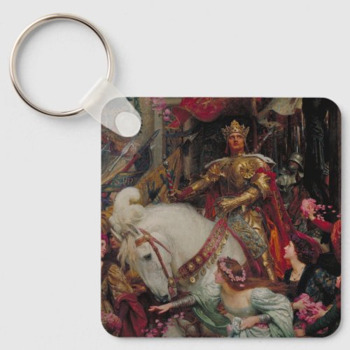 The Two Crowns by Sir Frank Bernard Dicksee Keychain