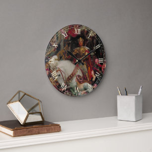 The Two Crowns by Sir Frank Bernard Dicksee Large Clock