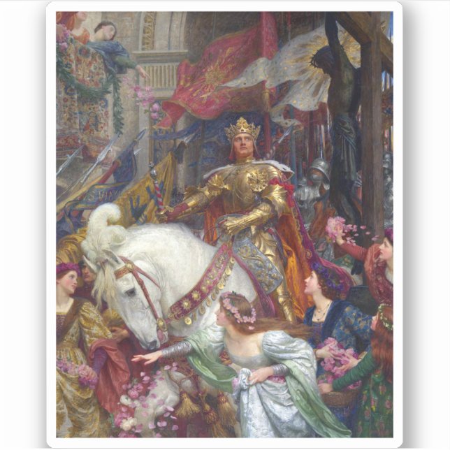 The Two Crowns c. 1900 by Sir Frank Dicksee Sticker (Front)