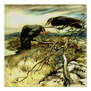 The Two Crows or Twa Corbies Makin A Mane Poster