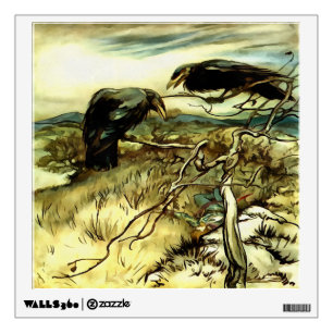 The Two Crows or Twa Corbies Makin A Mane Wall Sticker