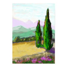 The two cypress trees in Provence, Vaucluse.