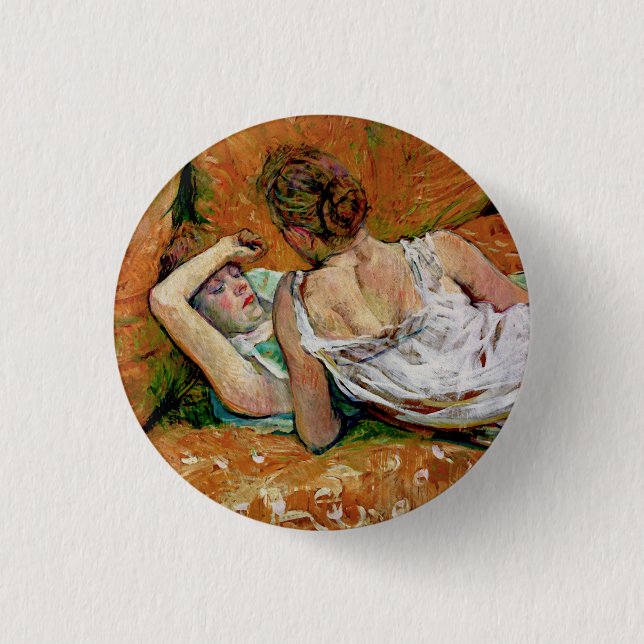 The Two Friends Button - Henri de Toulouse-Lautrec (Front)