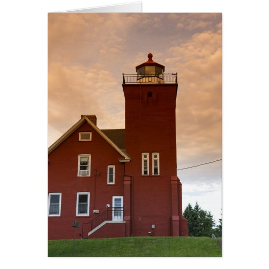 The Two Harbors Lighthouse overlooking Agate Bay Cards (Front)