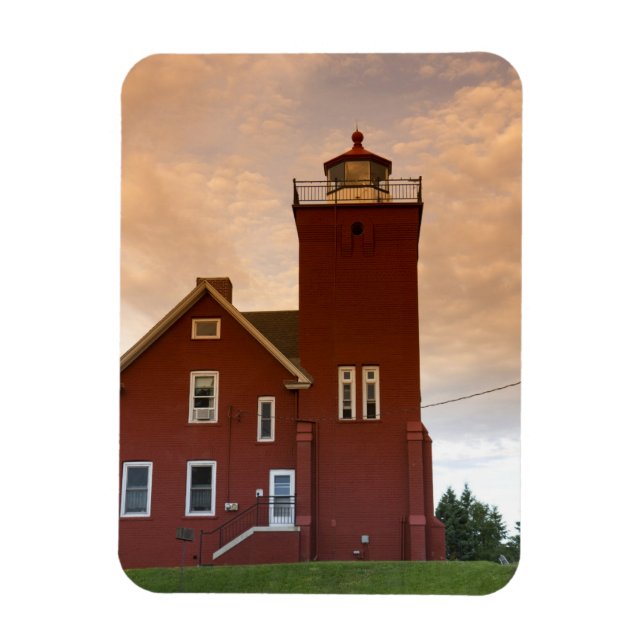 The Two Harbors Lighthouse overlooking Agate Bay Magnet (Vertical)