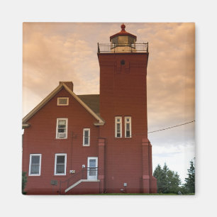 The Two Harbors Lighthouse overlooking Agate Bay Magnet