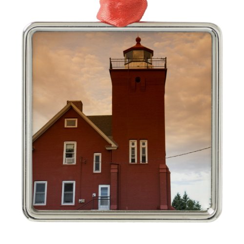 The Two Harbors Lighthouse overlooking Agate Bay Metal Ornament