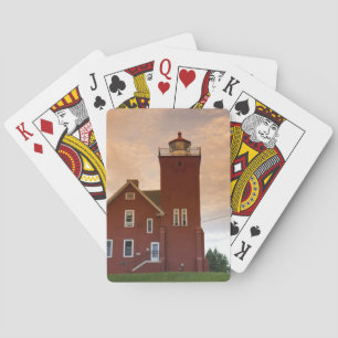 The Two Harbors Lighthouse overlooking Agate Bay Poker Cards