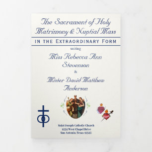 The Two Hearts Catholic Wedding Tri-Fold Program