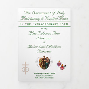 The Two Hearts Catholic Wedding Tri-Fold Program