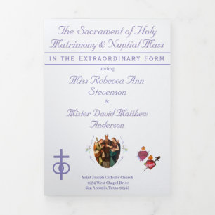 The Two Hearts Catholic Wedding Tri-Fold Program