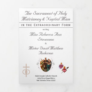 The Two Hearts Catholic Wedding Tri-Fold Program