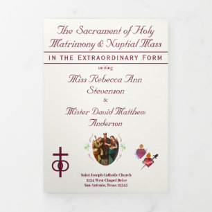 The Two Hearts Catholic Wedding Tri-Fold Program