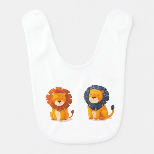 The Two Lion Friends Baby Bib