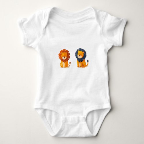 The Two Lion Friends Baby Bodysuit