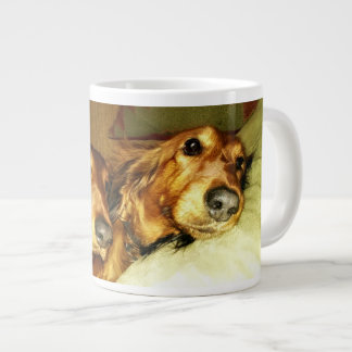 The Two Longhaired Dachshunds Wraparound Giant Coffee Mug