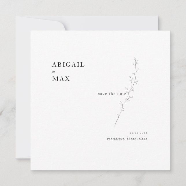 The Two of Us Foliage Square Wedding Save the Date (Front)