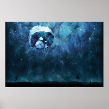 The Two On The Moon Poster by vladstudio at Zazzle