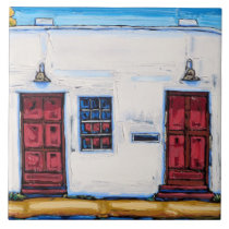 The "Two Red Doors" Decorative Tile The "Two Red Doors" Decorative Tile