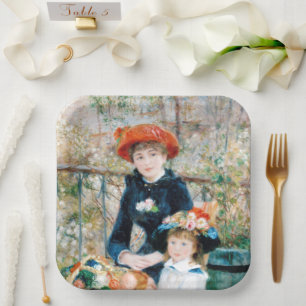 The Two Sisters, On the Terrace Auguste Renoir Paper Plates