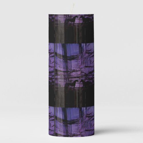 The Two Wild Horses of Tanzanite Canyon in Love Pillar Candle