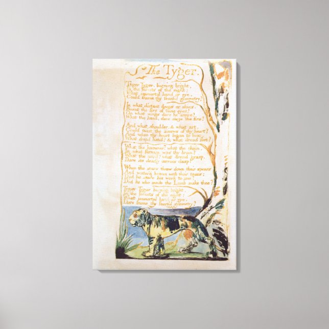 The Tyger, from Songs of Innocence Canvas Print (Front)