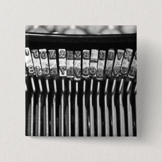 the typewriter pinback button (Front)