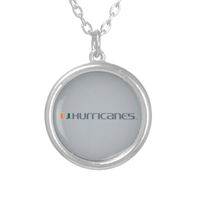 The U Hurricanes Silver Plated Necklace (Front)