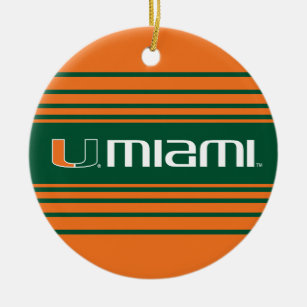 Green Pewter Christmas Tree Ornament University of Miami
