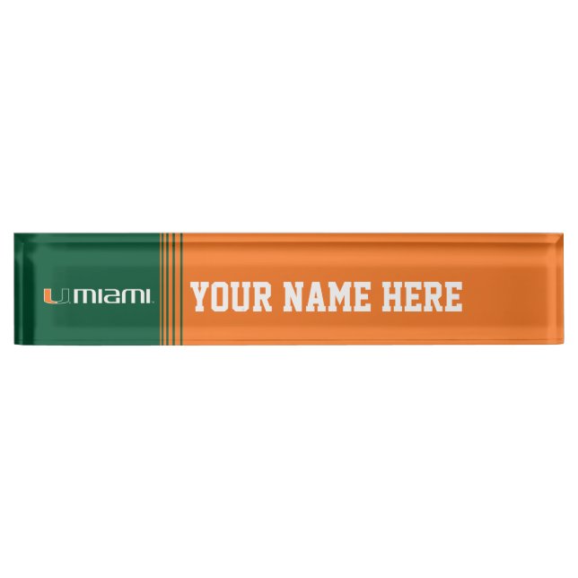 The U Miami Desk Name Plate (Front)