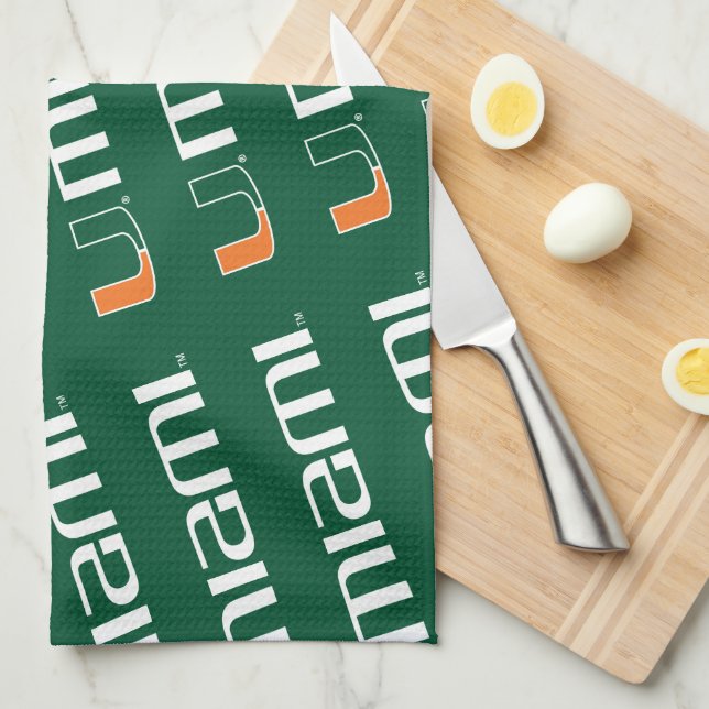 The U Miami Kitchen Towel (Quarter Fold)