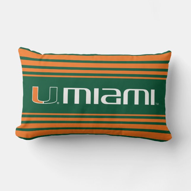 The U Miami Lumbar Pillow (Front)